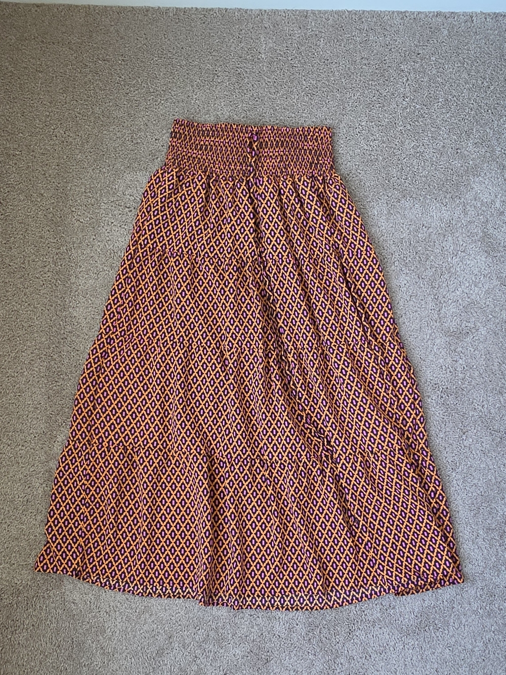 Tiered Elastic Waist Maxi Skirt